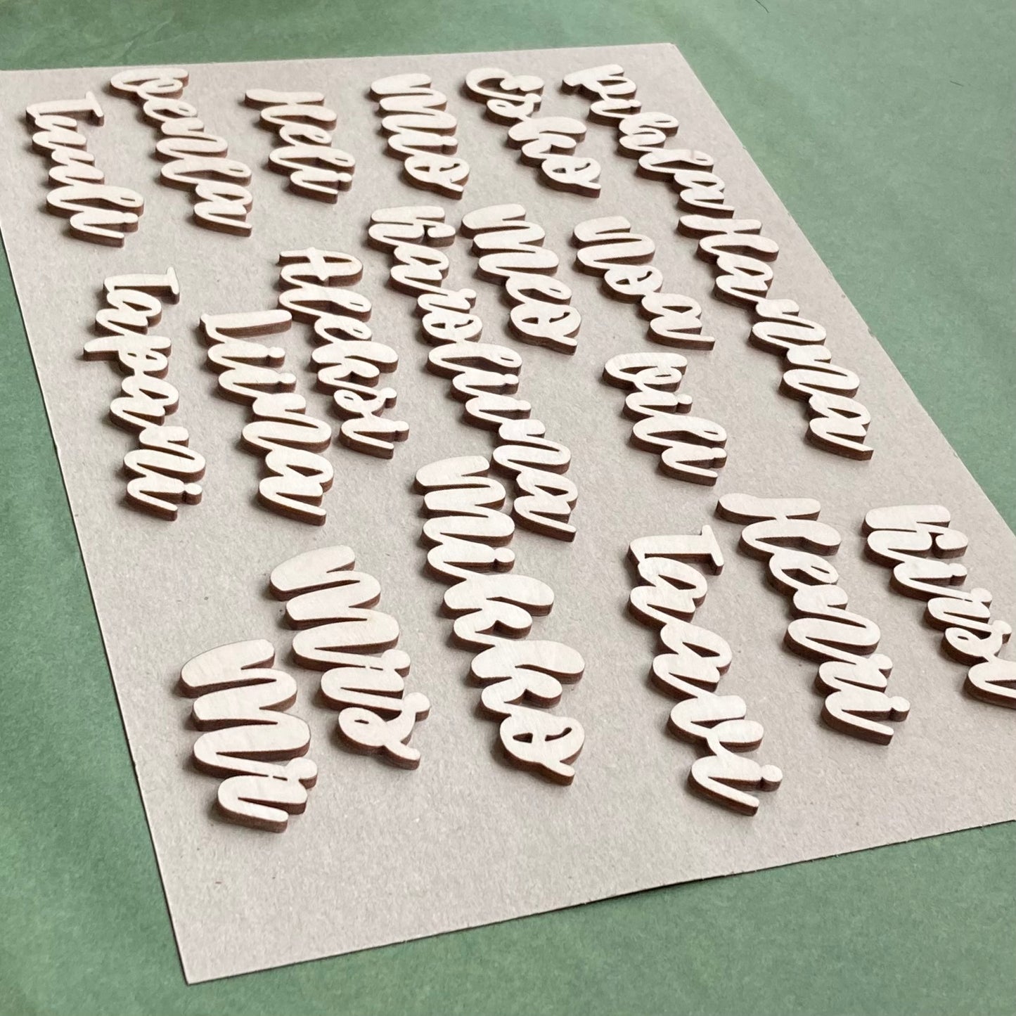 Puiset paikkakortit juhliin | Nimi