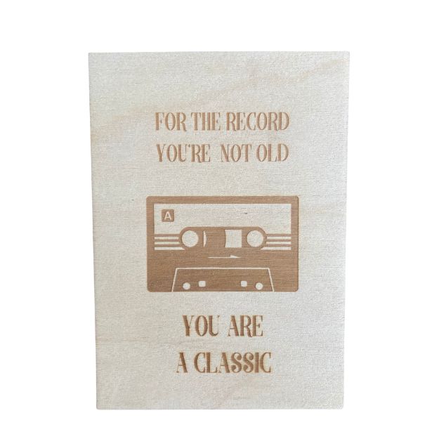 Puinen syntymäpäiväkortti Old Classic