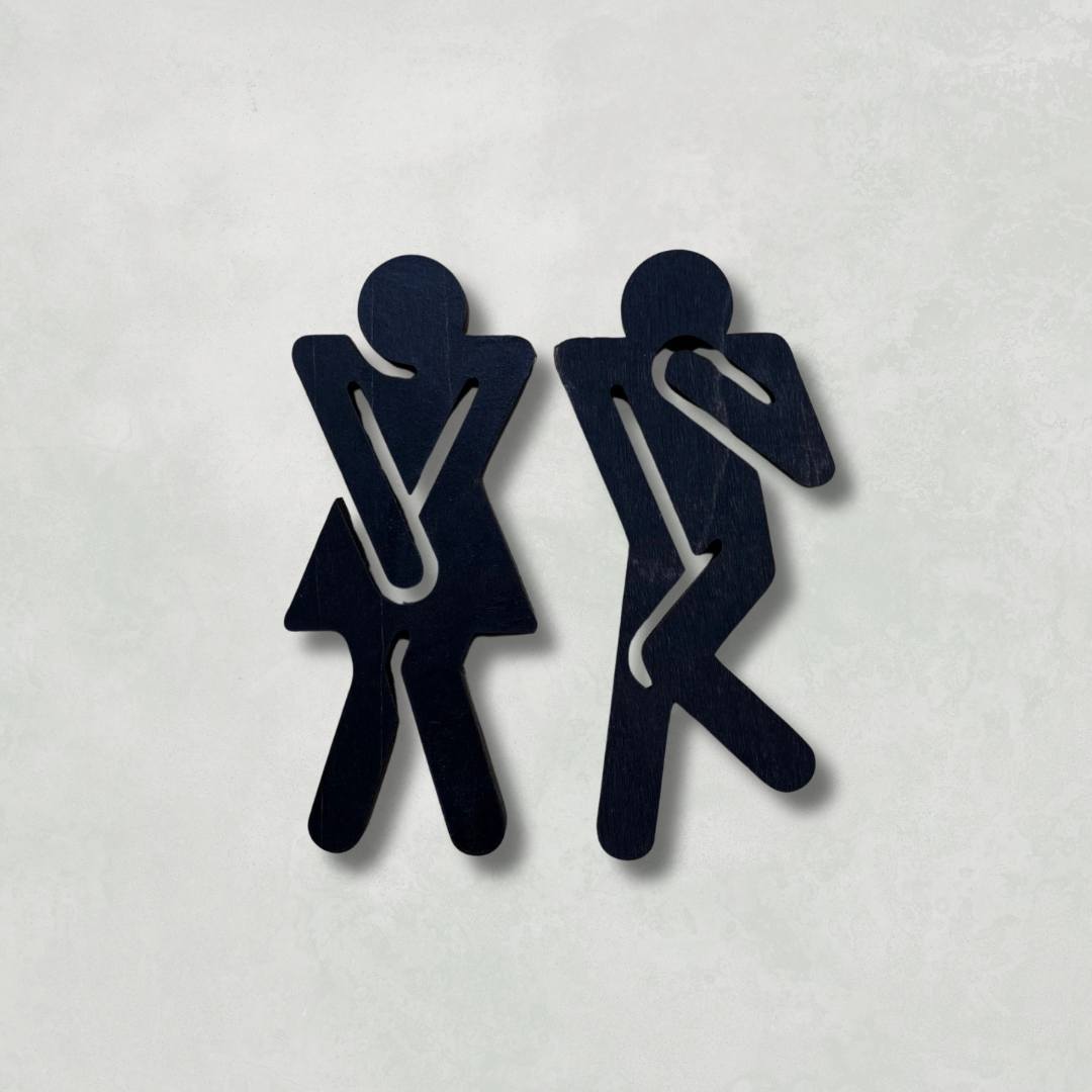 Hauska WC-kyltti Pidättely puusta
