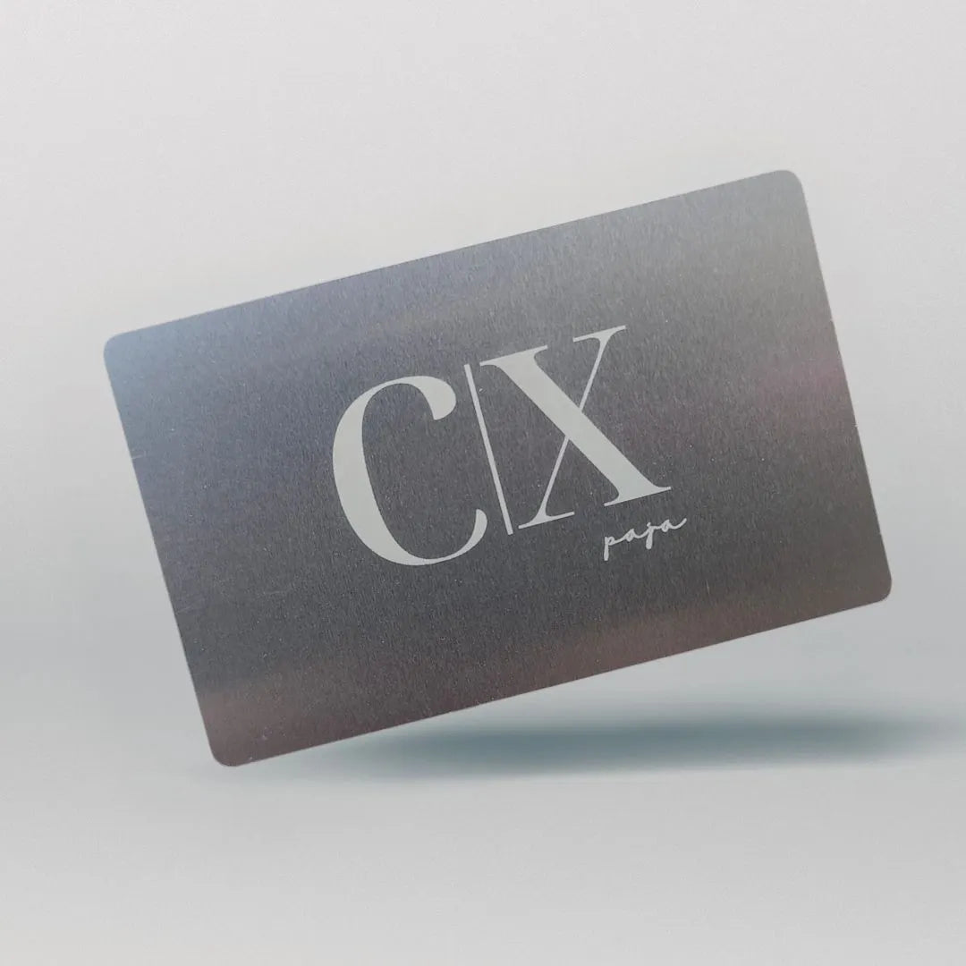 Alumiiniset käyntikortit logolla cx paja