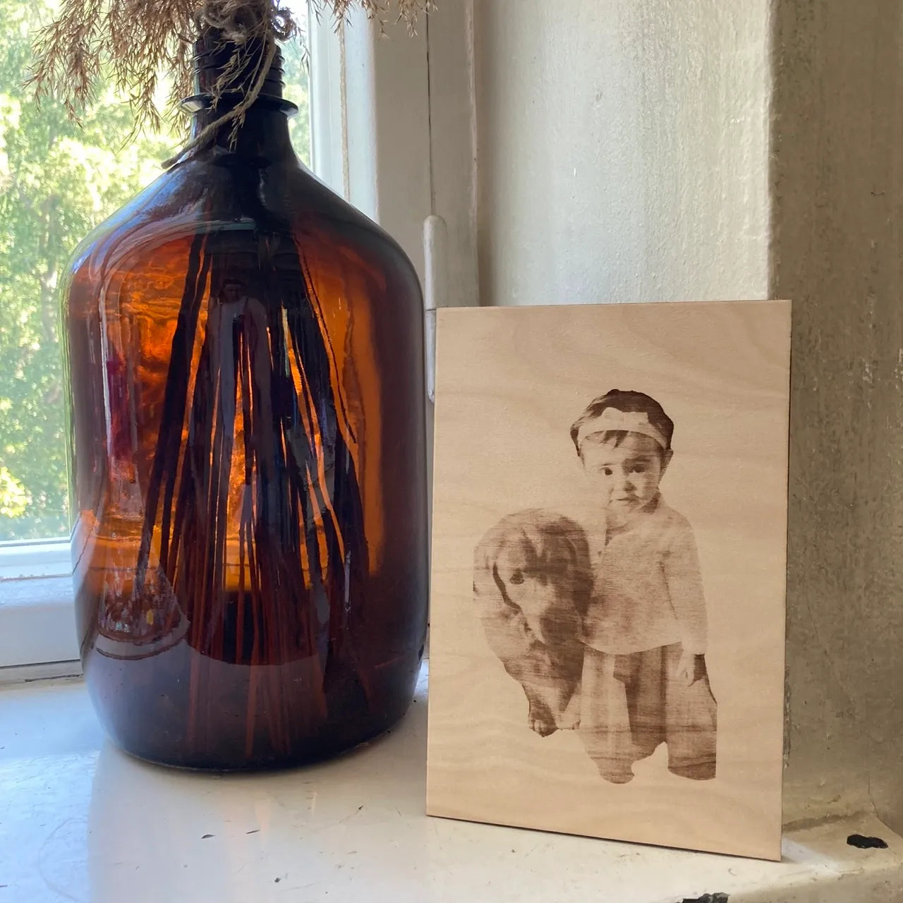 Puinen valokuvataulu omasta valokuvasta on ihana lahja.