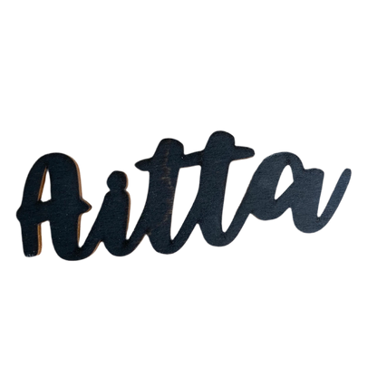 Puinen Aitta-kyltti