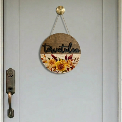 Tervetuloa kyltti. Ovikyltti. Sukunimikyltti 