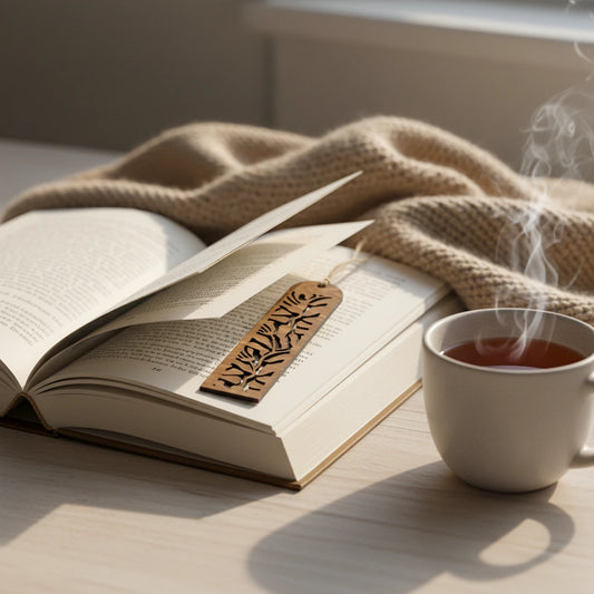 Puinen käsityönä valmistettu kirjanmerkki suomalaisesta koivusta.