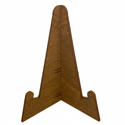 Ruskea puinen teline kummitodistukselle