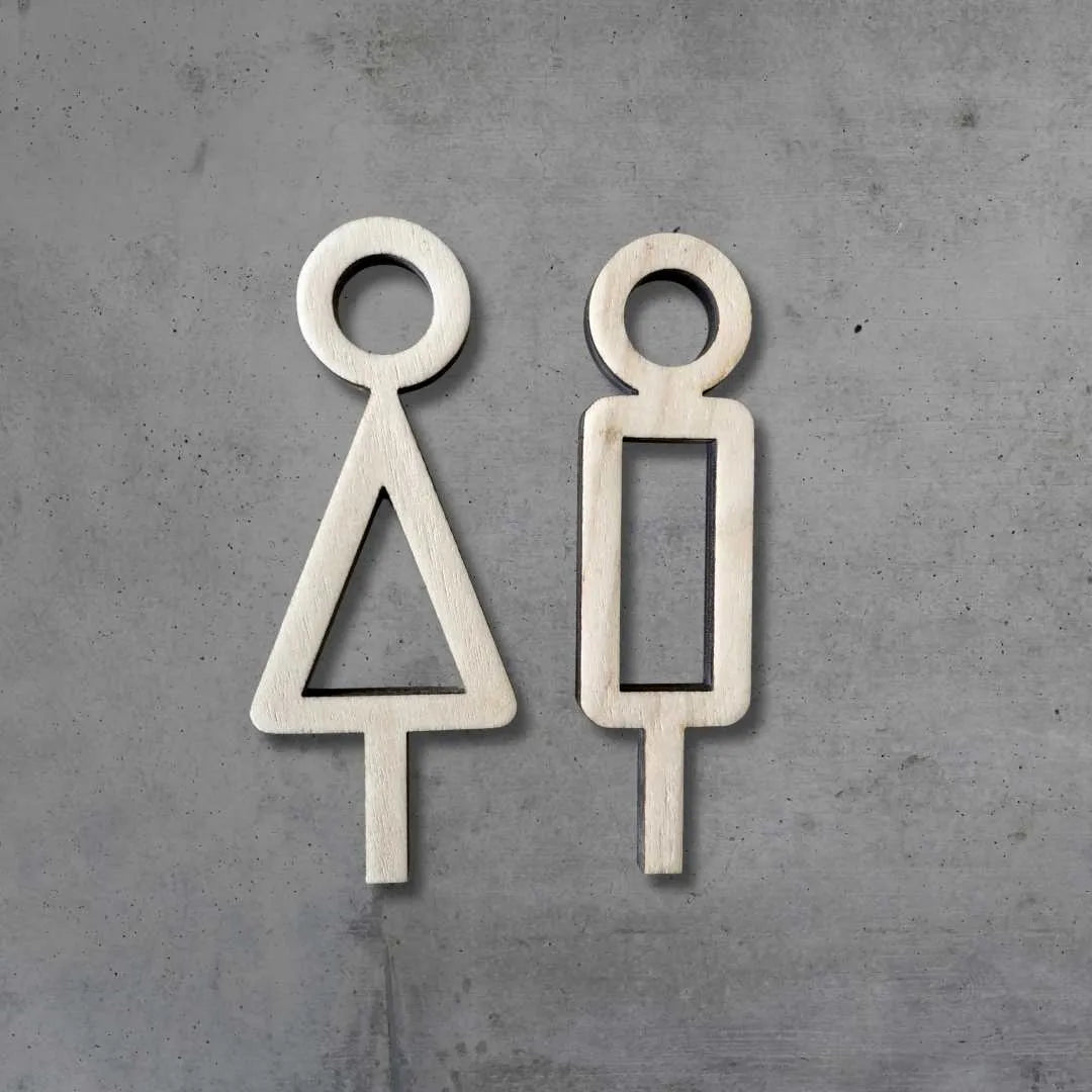  Puinen WC-kyltti ukkelit minimalistinen